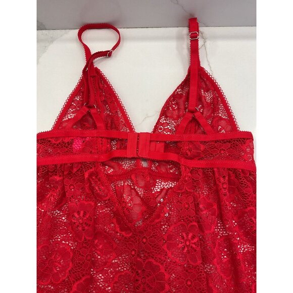 Betsey Johnson Red Lace Slip Dress with Bow Detail – Size S - Picture 5 of 6